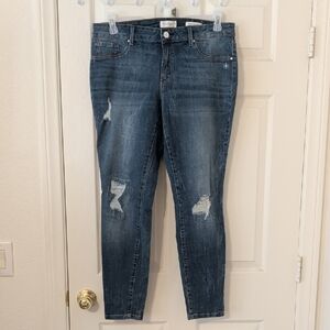 Jessica Simpson Distressed Women's Skinny Jeans - Dark Blue